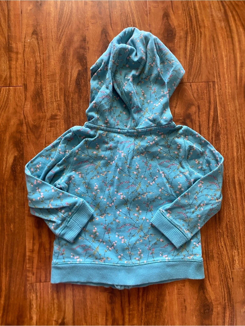 GAP Toddler Girls Watermelon + Blue Floral Hooded Zip Up Sweatshirts Size 2T